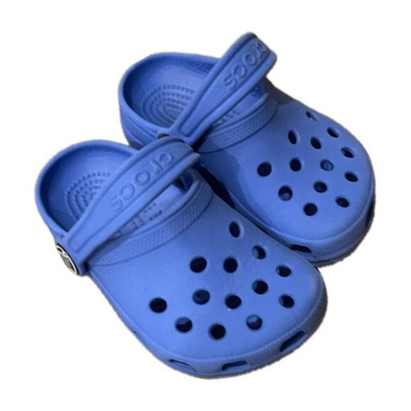 CROCS  CLOG SIZE 4 SLIDE ON BLUE  KAWAII BABIES CONFORTBLE SHOES - Picture 1 of 11